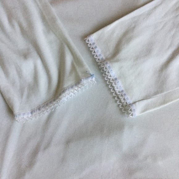 Vintage Floral Embroidered Knit Cardigan ThreeQuarter Sleeve Light Blue Sz Small - Picture 7 of 13